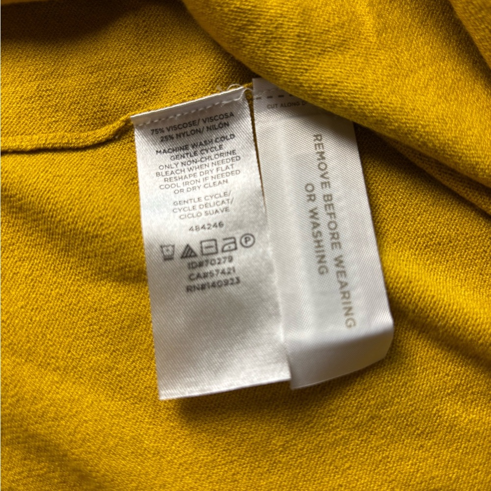 LOFT Mustard Yellow Lightweight Button Front Cardigan Sweater Size‎ L - Picture 6 of 7